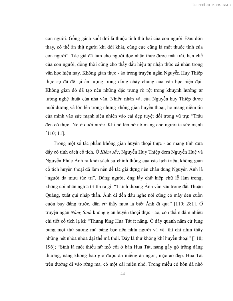 Luận văn thạc sĩ khoa học ngữ văn Không gian và thời gian nghệ thuật trong truyện ngắn Nguyễn Huy Thiệp - 5 Trang 49