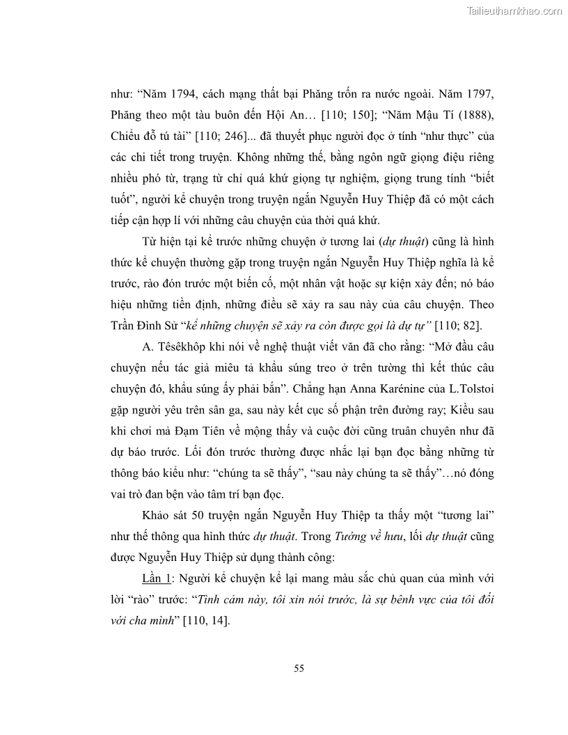 Luận văn thạc sĩ khoa học ngữ văn Không gian và thời gian nghệ thuật trong truyện ngắn Nguyễn Huy Thiệp - 5 Trang 60