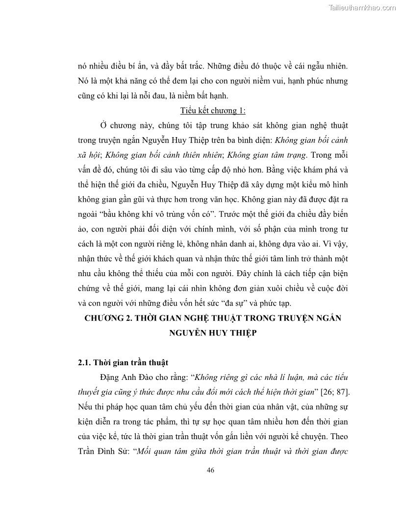 Luận văn thạc sĩ khoa học ngữ văn Không gian và thời gian nghệ thuật trong truyện ngắn Nguyễn Huy Thiệp - 5 Trang 51