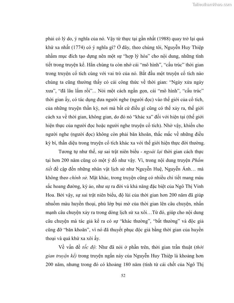 Luận văn thạc sĩ khoa học ngữ văn Không gian và thời gian nghệ thuật trong truyện ngắn Nguyễn Huy Thiệp - 5 Trang 57