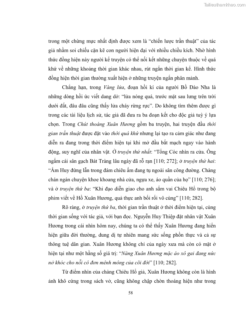 Luận văn thạc sĩ khoa học ngữ văn Không gian và thời gian nghệ thuật trong truyện ngắn Nguyễn Huy Thiệp - 6 Trang 63