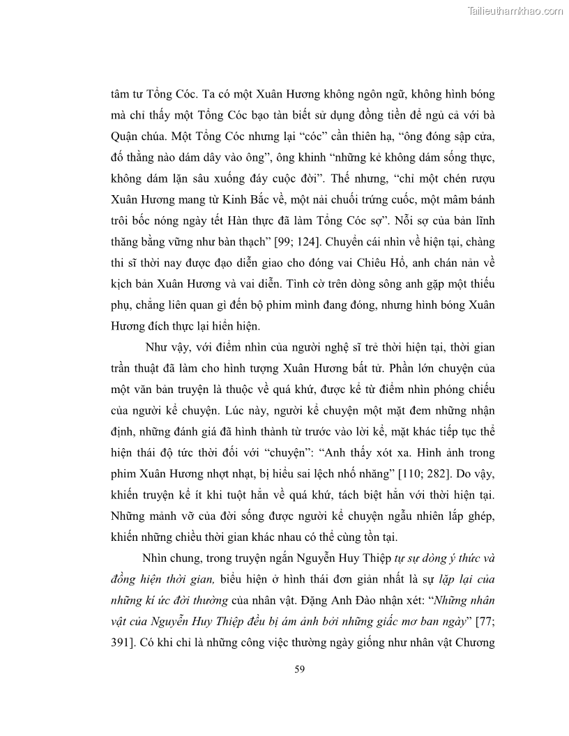 Luận văn thạc sĩ khoa học ngữ văn Không gian và thời gian nghệ thuật trong truyện ngắn Nguyễn Huy Thiệp - 6 Trang 64