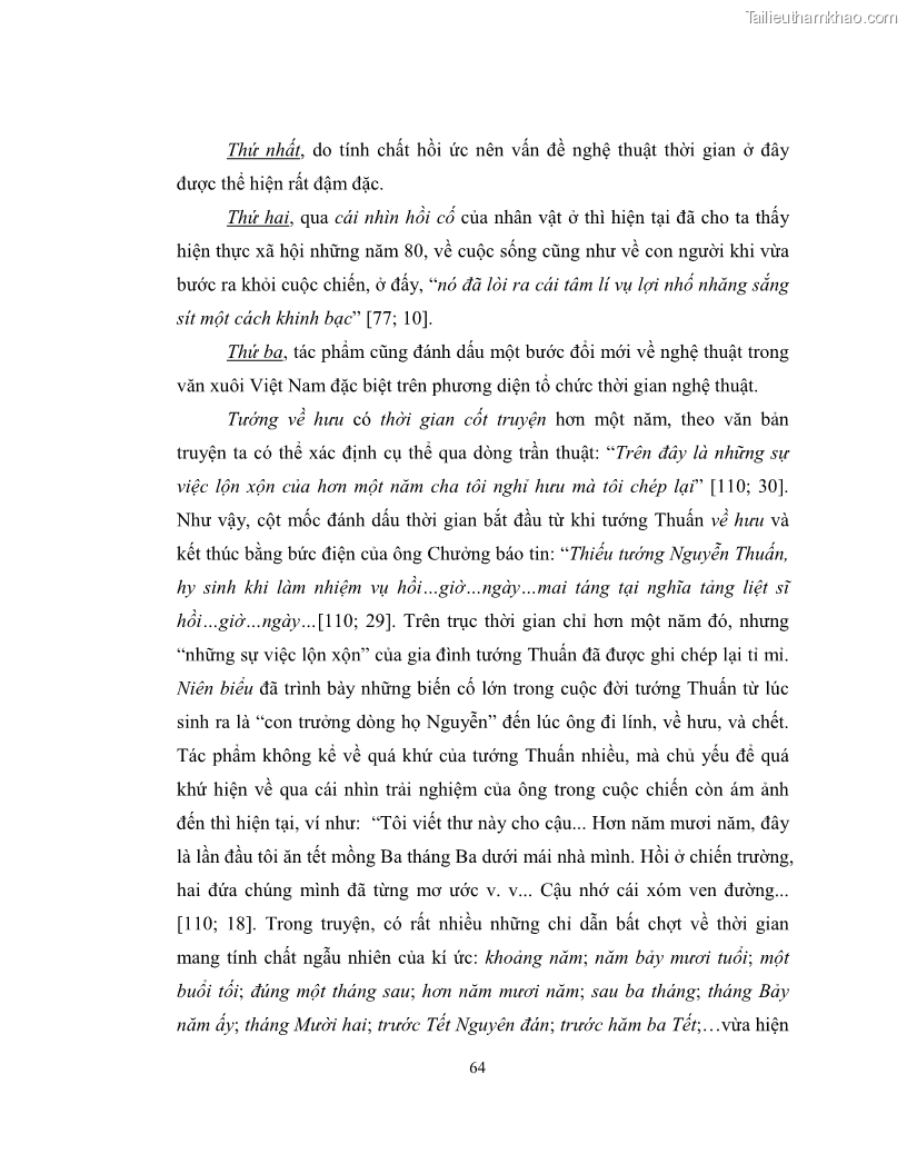 Luận văn thạc sĩ khoa học ngữ văn Không gian và thời gian nghệ thuật trong truyện ngắn Nguyễn Huy Thiệp - 6 Trang 69
