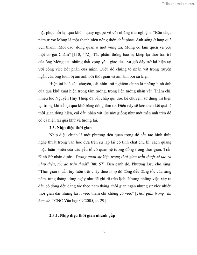 Luận văn thạc sĩ khoa học ngữ văn Không gian và thời gian nghệ thuật trong truyện ngắn Nguyễn Huy Thiệp - 7 Trang 77