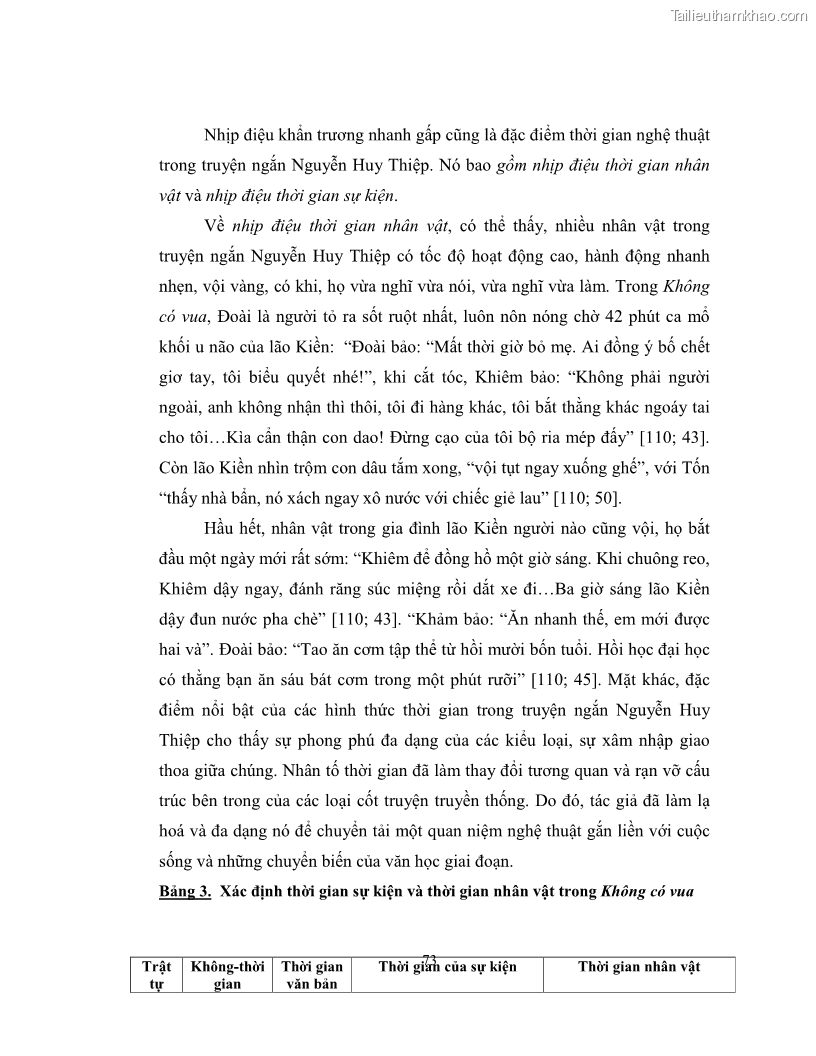 Luận văn thạc sĩ khoa học ngữ văn Không gian và thời gian nghệ thuật trong truyện ngắn Nguyễn Huy Thiệp - 7 Trang 78