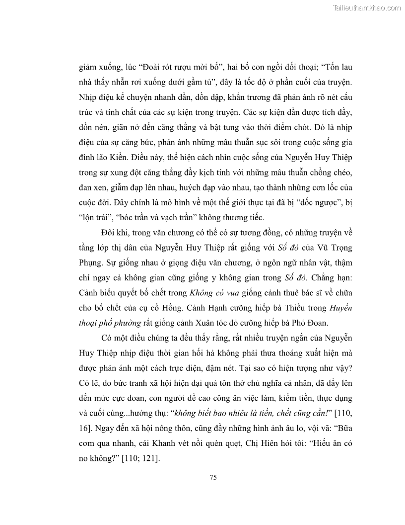 Luận văn thạc sĩ khoa học ngữ văn Không gian và thời gian nghệ thuật trong truyện ngắn Nguyễn Huy Thiệp - 7 Trang 80