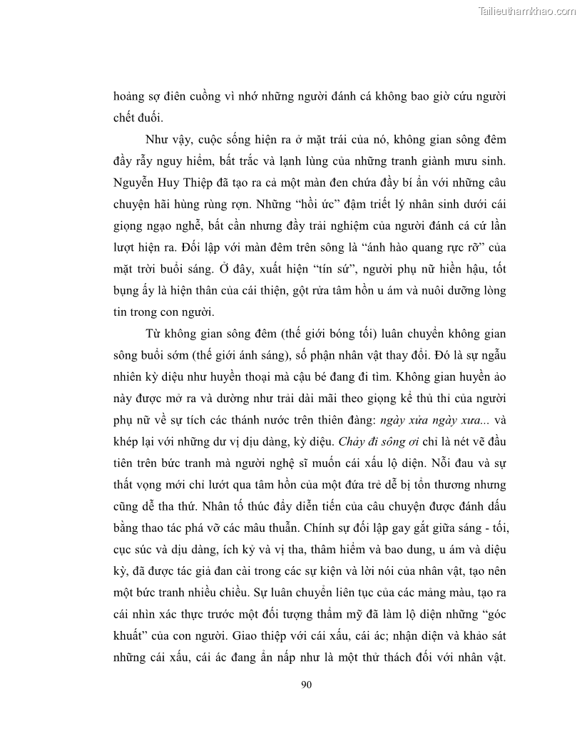 Luận văn thạc sĩ khoa học ngữ văn Không gian và thời gian nghệ thuật trong truyện ngắn Nguyễn Huy Thiệp - 8 Trang 95