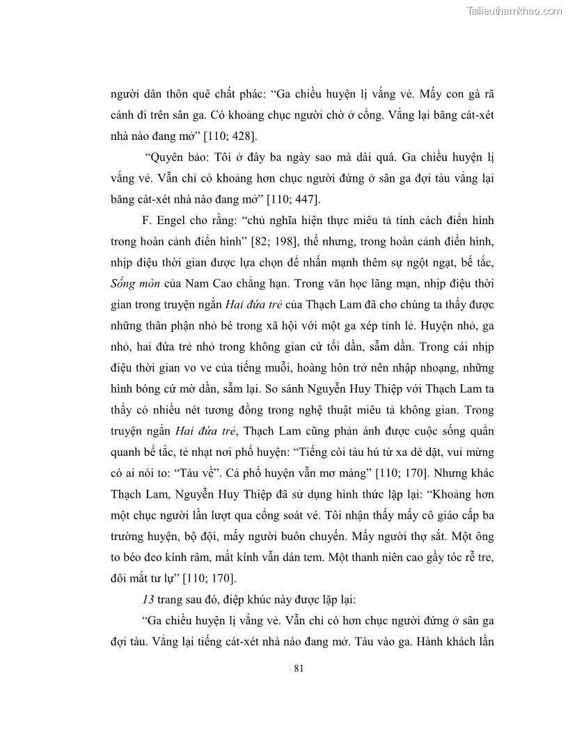 Luận văn thạc sĩ khoa học ngữ văn Không gian và thời gian nghệ thuật trong truyện ngắn Nguyễn Huy Thiệp - 8 Trang 86