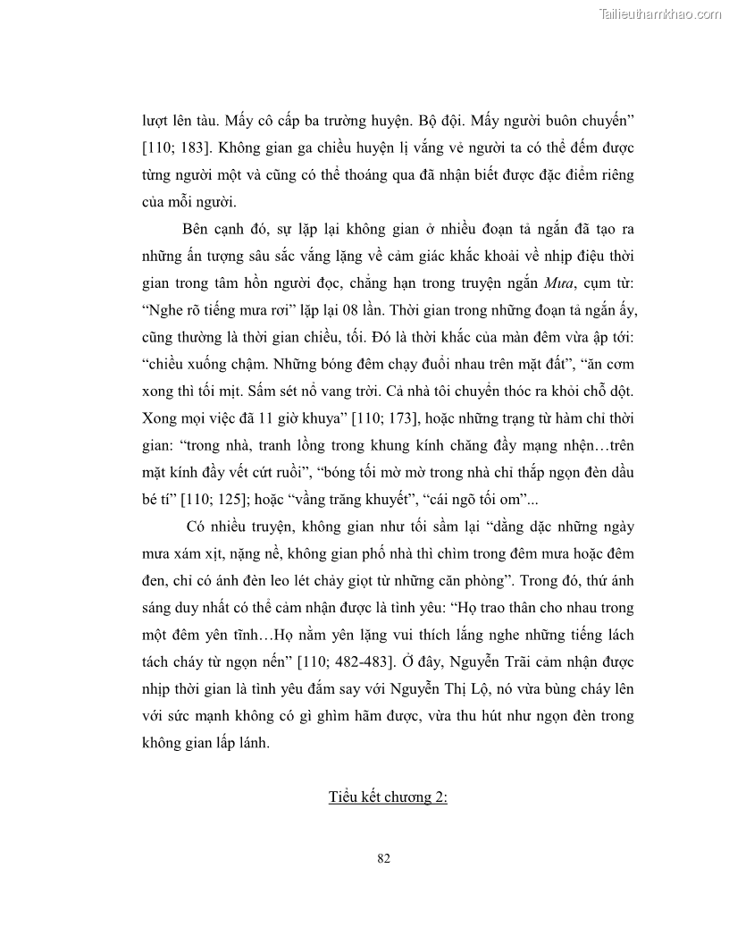 Luận văn thạc sĩ khoa học ngữ văn Không gian và thời gian nghệ thuật trong truyện ngắn Nguyễn Huy Thiệp - 8 Trang 87