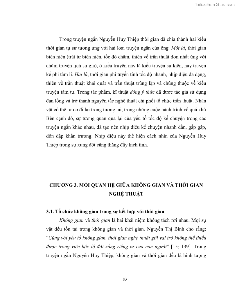Luận văn thạc sĩ khoa học ngữ văn Không gian và thời gian nghệ thuật trong truyện ngắn Nguyễn Huy Thiệp - 8 Trang 88