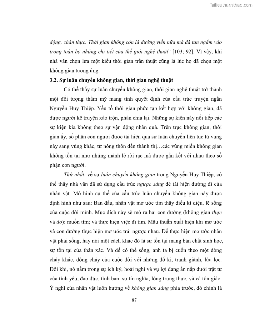 Luận văn thạc sĩ khoa học ngữ văn Không gian và thời gian nghệ thuật trong truyện ngắn Nguyễn Huy Thiệp - 8 Trang 92