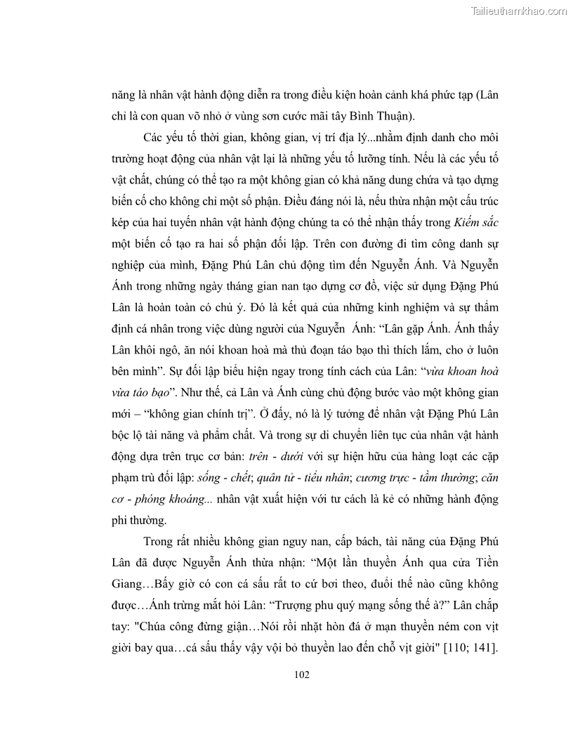 Luận văn thạc sĩ khoa học ngữ văn Không gian và thời gian nghệ thuật trong truyện ngắn Nguyễn Huy Thiệp - 9 Trang 107