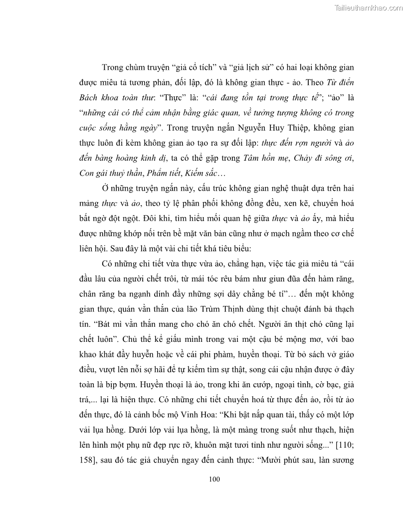 Luận văn thạc sĩ khoa học ngữ văn Không gian và thời gian nghệ thuật trong truyện ngắn Nguyễn Huy Thiệp - 9 Trang 105