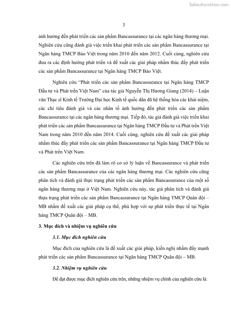 Luận văn thạc sĩ kinh doanh thương mại Phát triển các sản phẩm Bancassurance tại Ngân hàng TMCP Quân đội – MB - 1 Trang 12