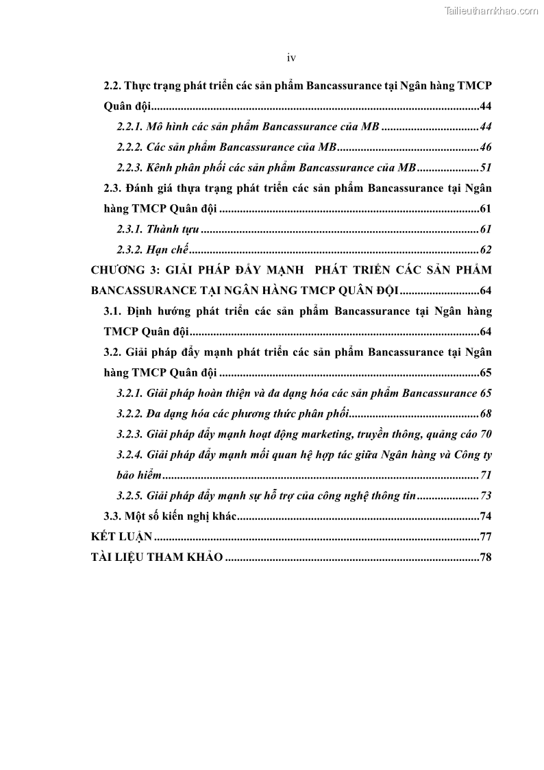 Luận văn thạc sĩ kinh doanh thương mại Phát triển các sản phẩm Bancassurance tại Ngân hàng TMCP Quân đội – MB - 1 Trang 6