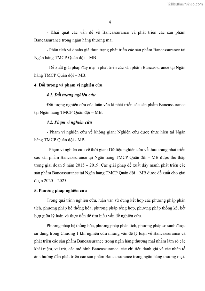 Luận văn thạc sĩ kinh doanh thương mại Phát triển các sản phẩm Bancassurance tại Ngân hàng TMCP Quân đội – MB - 2 Trang 13