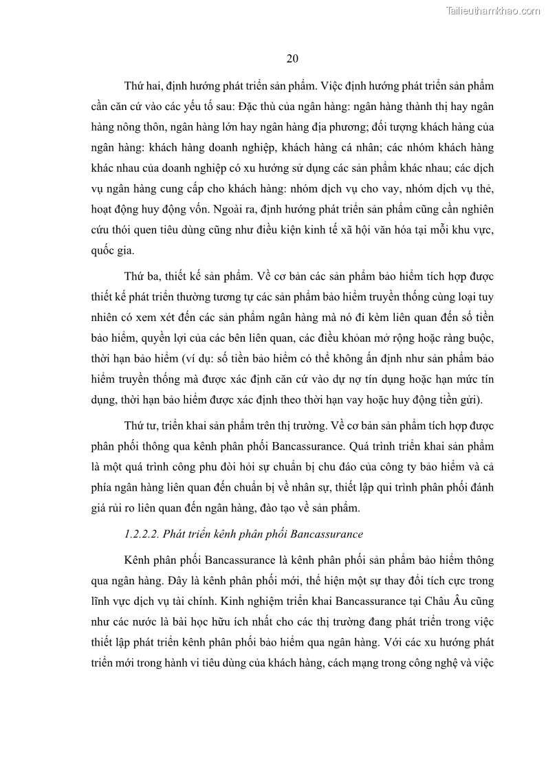 Luận văn thạc sĩ kinh doanh thương mại Phát triển các sản phẩm Bancassurance tại Ngân hàng TMCP Quân đội – MB - 3 Trang 29