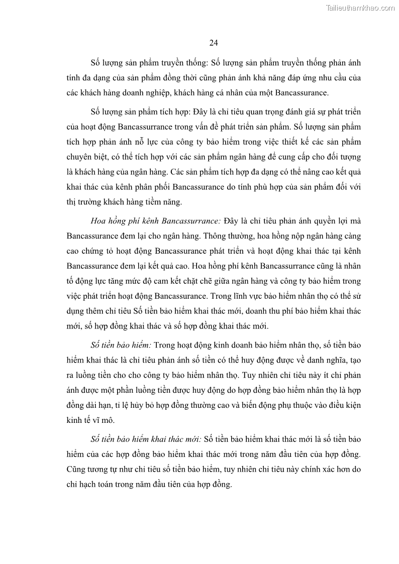 Luận văn thạc sĩ kinh doanh thương mại Phát triển các sản phẩm Bancassurance tại Ngân hàng TMCP Quân đội – MB - 3 Trang 33