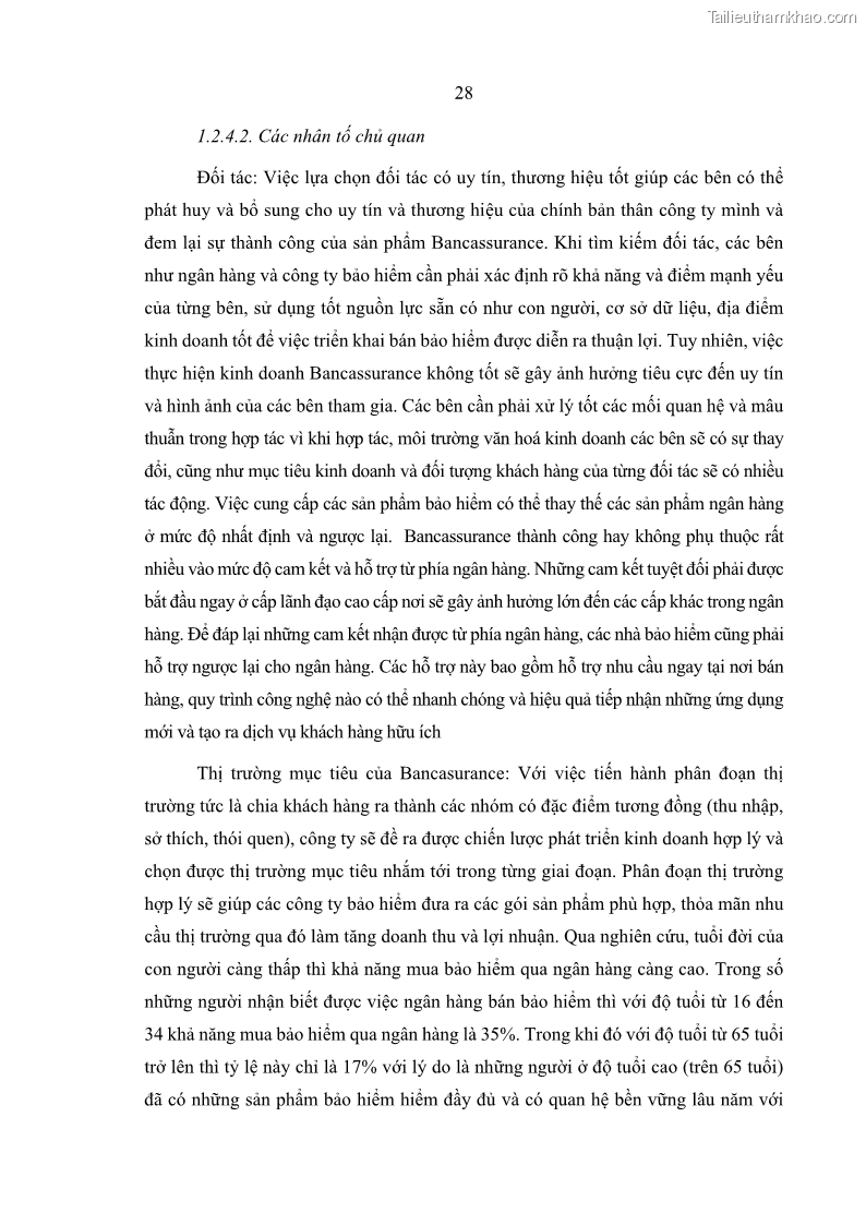 Luận văn thạc sĩ kinh doanh thương mại Phát triển các sản phẩm Bancassurance tại Ngân hàng TMCP Quân đội – MB - 4 Trang 37