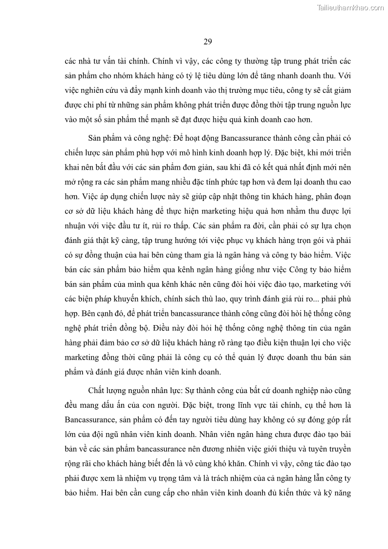 Luận văn thạc sĩ kinh doanh thương mại Phát triển các sản phẩm Bancassurance tại Ngân hàng TMCP Quân đội – MB - 4 Trang 38
