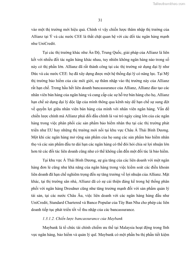 Luận văn thạc sĩ kinh doanh thương mại Phát triển các sản phẩm Bancassurance tại Ngân hàng TMCP Quân đội – MB - 4 Trang 40