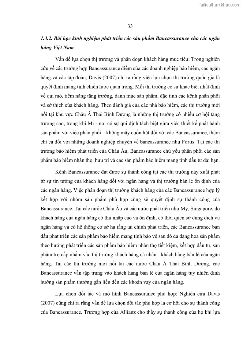 Luận văn thạc sĩ kinh doanh thương mại Phát triển các sản phẩm Bancassurance tại Ngân hàng TMCP Quân đội – MB - 4 Trang 42