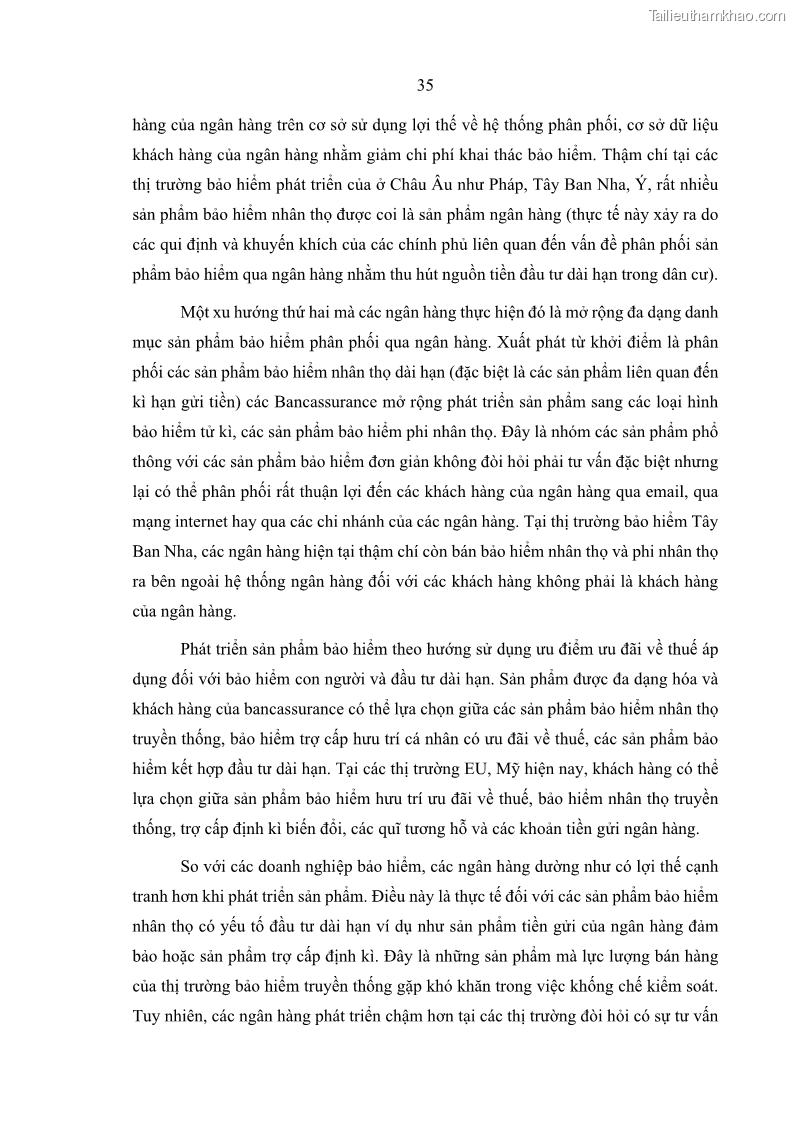Luận văn thạc sĩ kinh doanh thương mại Phát triển các sản phẩm Bancassurance tại Ngân hàng TMCP Quân đội – MB - 4 Trang 44