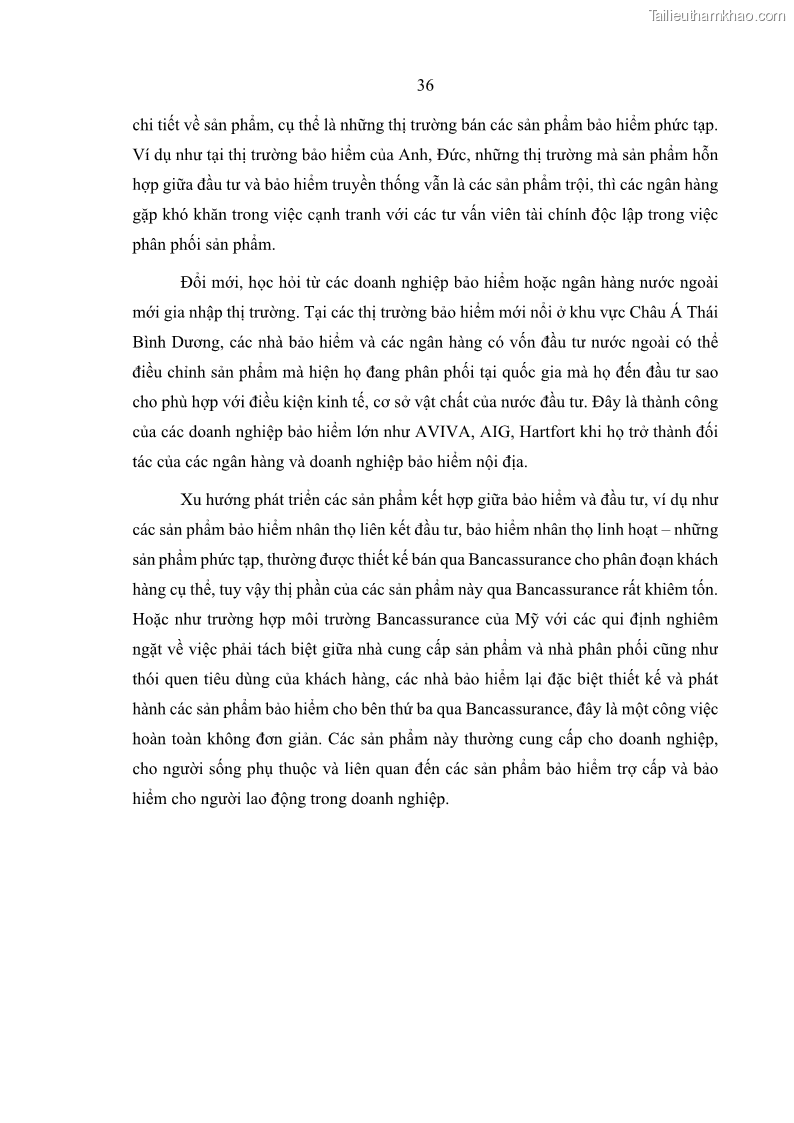 Luận văn thạc sĩ kinh doanh thương mại Phát triển các sản phẩm Bancassurance tại Ngân hàng TMCP Quân đội – MB - 4 Trang 45