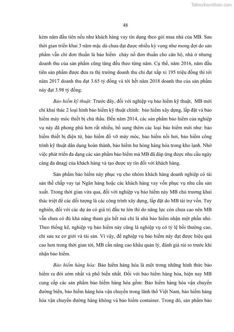 Luận văn thạc sĩ kinh doanh thương mại Phát triển các sản phẩm Bancassurance tại Ngân hàng TMCP Quân đội – MB - 5 Trang 57