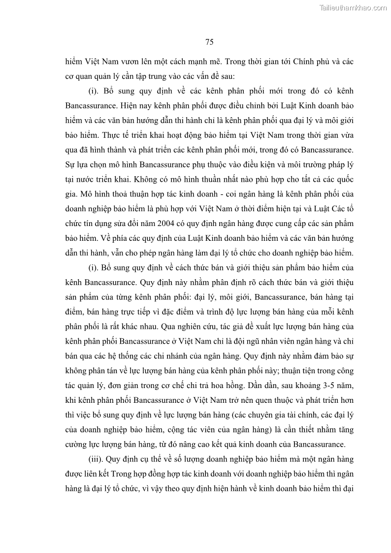 Luận văn thạc sĩ kinh doanh thương mại Phát triển các sản phẩm Bancassurance tại Ngân hàng TMCP Quân đội – MB - 7 Trang 84