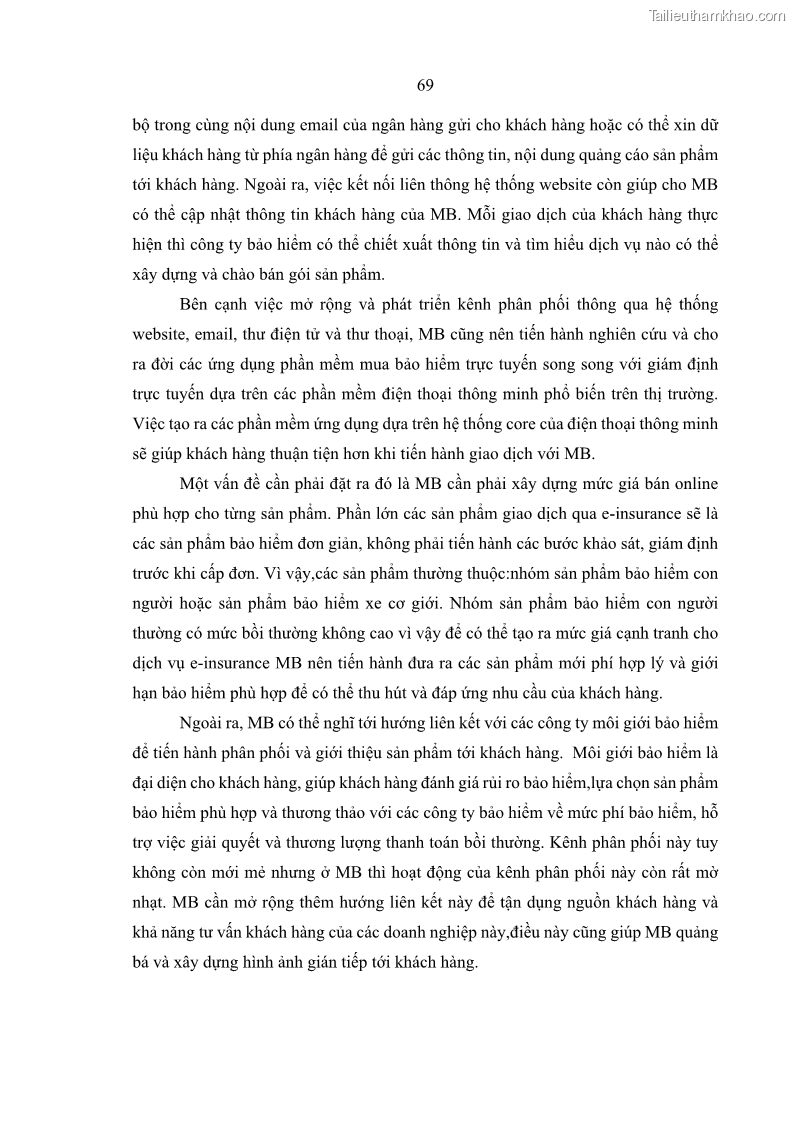 Luận văn thạc sĩ kinh doanh thương mại Phát triển các sản phẩm Bancassurance tại Ngân hàng TMCP Quân đội – MB - 7 Trang 78