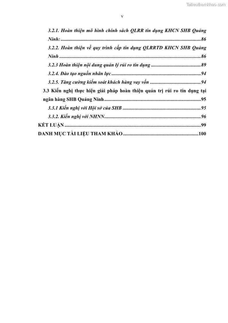 Luận văn thạc sĩ kinh doanh thương mại Quản lý rủi ro tín dụng khách hàng cá nhân tại Ngân hàng Sài gòn Hà Nội- SHB Chi nhánh Quảng Ninh - 1 Trang 7