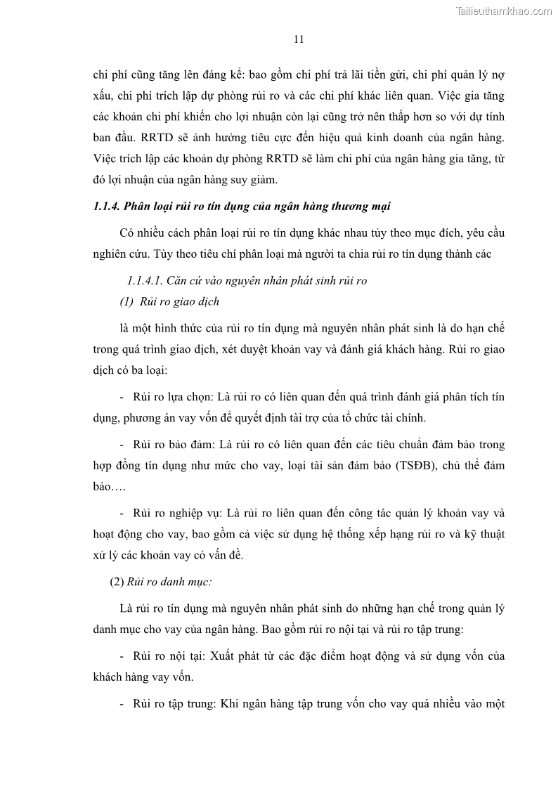Luận văn thạc sĩ kinh doanh thương mại Quản lý rủi ro tín dụng khách hàng cá nhân tại Ngân hàng Sài gòn Hà Nội- SHB Chi nhánh Quảng Ninh - 2 Trang 22