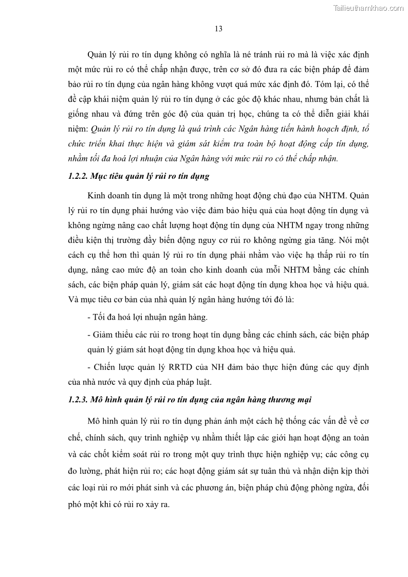 Luận văn thạc sĩ kinh doanh thương mại Quản lý rủi ro tín dụng khách hàng cá nhân tại Ngân hàng Sài gòn Hà Nội- SHB Chi nhánh Quảng Ninh - 2 Trang 24