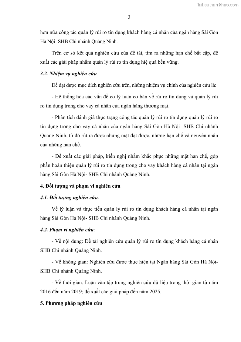 Luận văn thạc sĩ kinh doanh thương mại Quản lý rủi ro tín dụng khách hàng cá nhân tại Ngân hàng Sài gòn Hà Nội- SHB Chi nhánh Quảng Ninh - 2 Trang 14