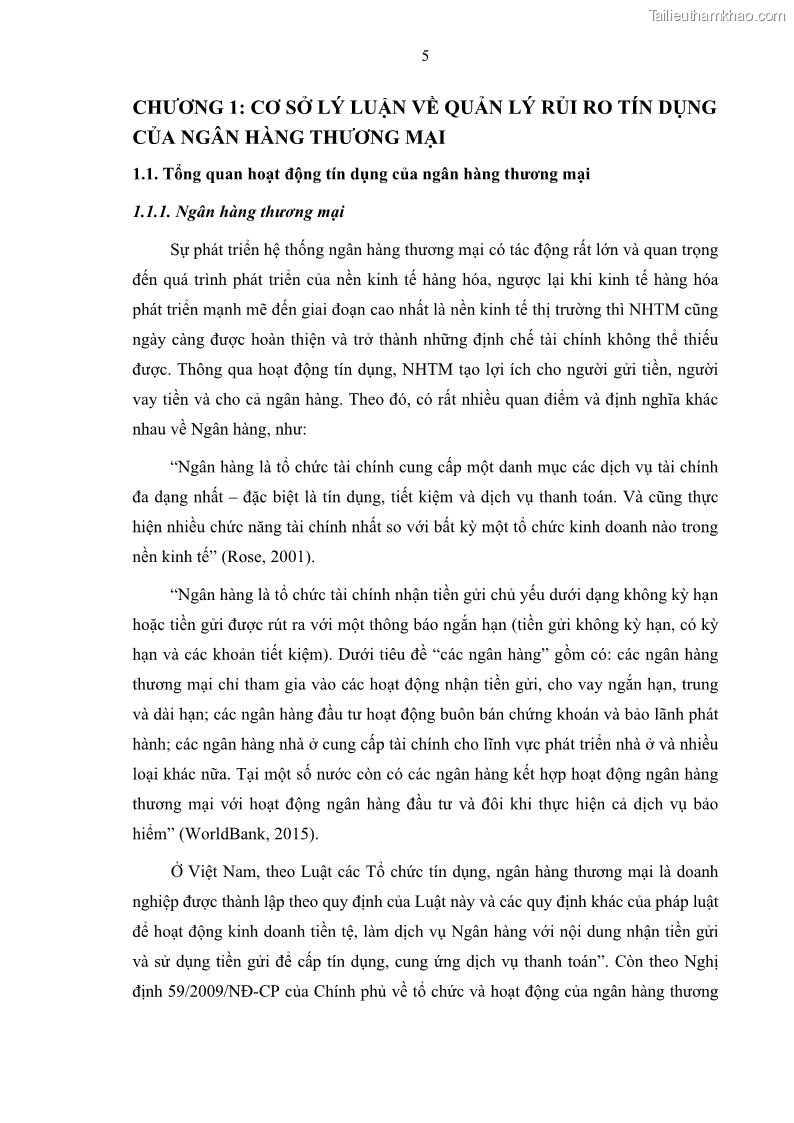 Luận văn thạc sĩ kinh doanh thương mại Quản lý rủi ro tín dụng khách hàng cá nhân tại Ngân hàng Sài gòn Hà Nội- SHB Chi nhánh Quảng Ninh - 2 Trang 16