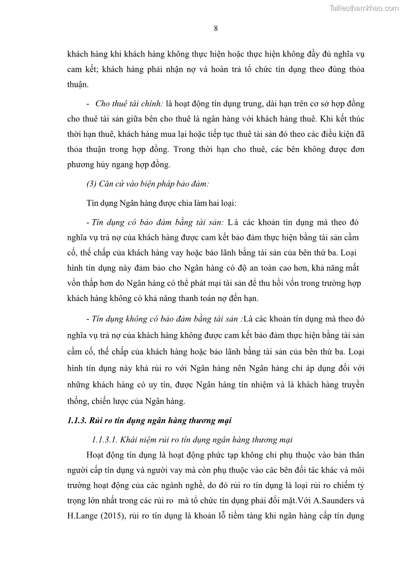 Luận văn thạc sĩ kinh doanh thương mại Quản lý rủi ro tín dụng khách hàng cá nhân tại Ngân hàng Sài gòn Hà Nội- SHB Chi nhánh Quảng Ninh - 2 Trang 19