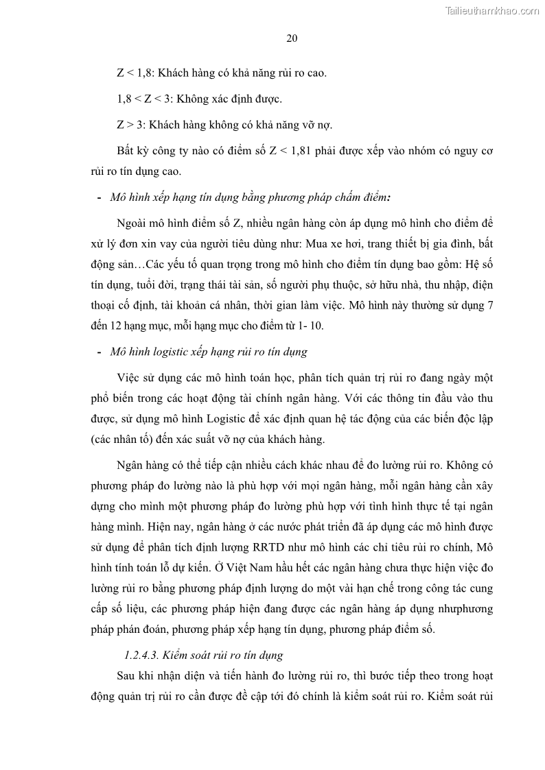 Luận văn thạc sĩ kinh doanh thương mại Quản lý rủi ro tín dụng khách hàng cá nhân tại Ngân hàng Sài gòn Hà Nội- SHB Chi nhánh Quảng Ninh - 3 Trang 31