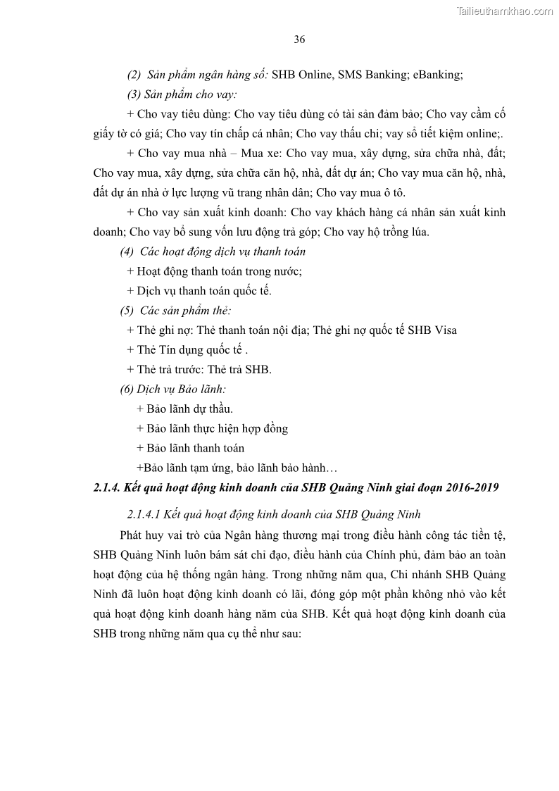 Luận văn thạc sĩ kinh doanh thương mại Quản lý rủi ro tín dụng khách hàng cá nhân tại Ngân hàng Sài gòn Hà Nội- SHB Chi nhánh Quảng Ninh - 4 Trang 47