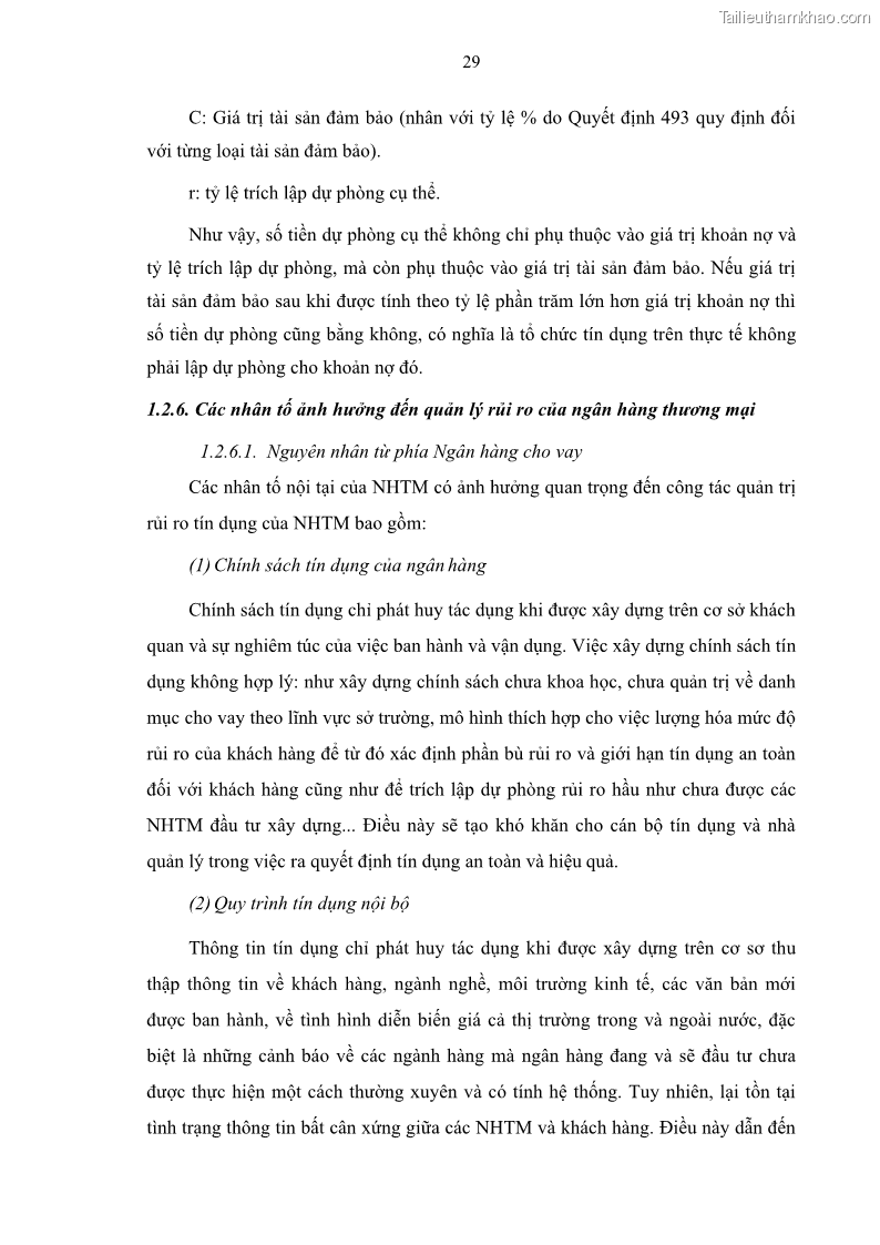 Luận văn thạc sĩ kinh doanh thương mại Quản lý rủi ro tín dụng khách hàng cá nhân tại Ngân hàng Sài gòn Hà Nội- SHB Chi nhánh Quảng Ninh - 4 Trang 40