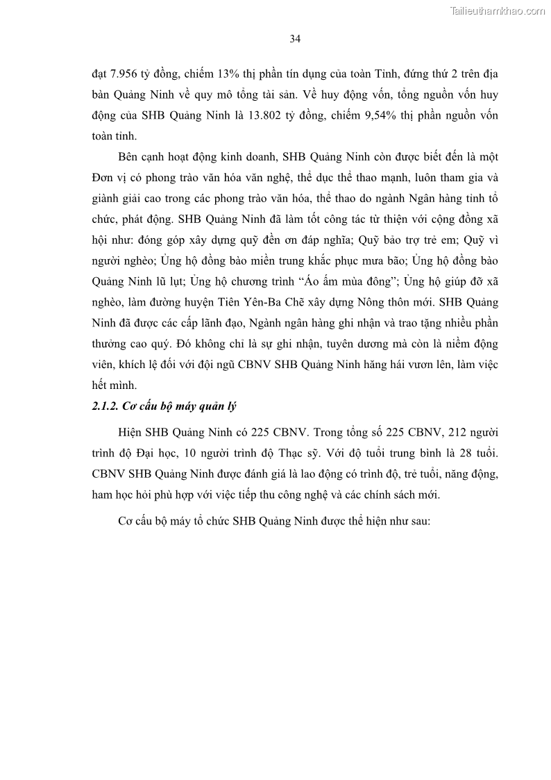 Luận văn thạc sĩ kinh doanh thương mại Quản lý rủi ro tín dụng khách hàng cá nhân tại Ngân hàng Sài gòn Hà Nội- SHB Chi nhánh Quảng Ninh - 4 Trang 45