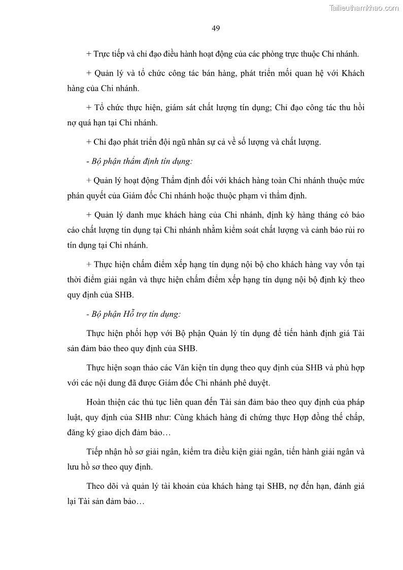 Luận văn thạc sĩ kinh doanh thương mại Quản lý rủi ro tín dụng khách hàng cá nhân tại Ngân hàng Sài gòn Hà Nội- SHB Chi nhánh Quảng Ninh - 5 Trang 60