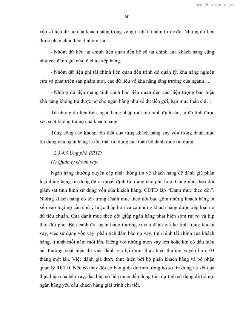 Luận văn thạc sĩ kinh doanh thương mại Quản lý rủi ro tín dụng khách hàng cá nhân tại Ngân hàng Sài gòn Hà Nội- SHB Chi nhánh Quảng Ninh - 6 Trang 71