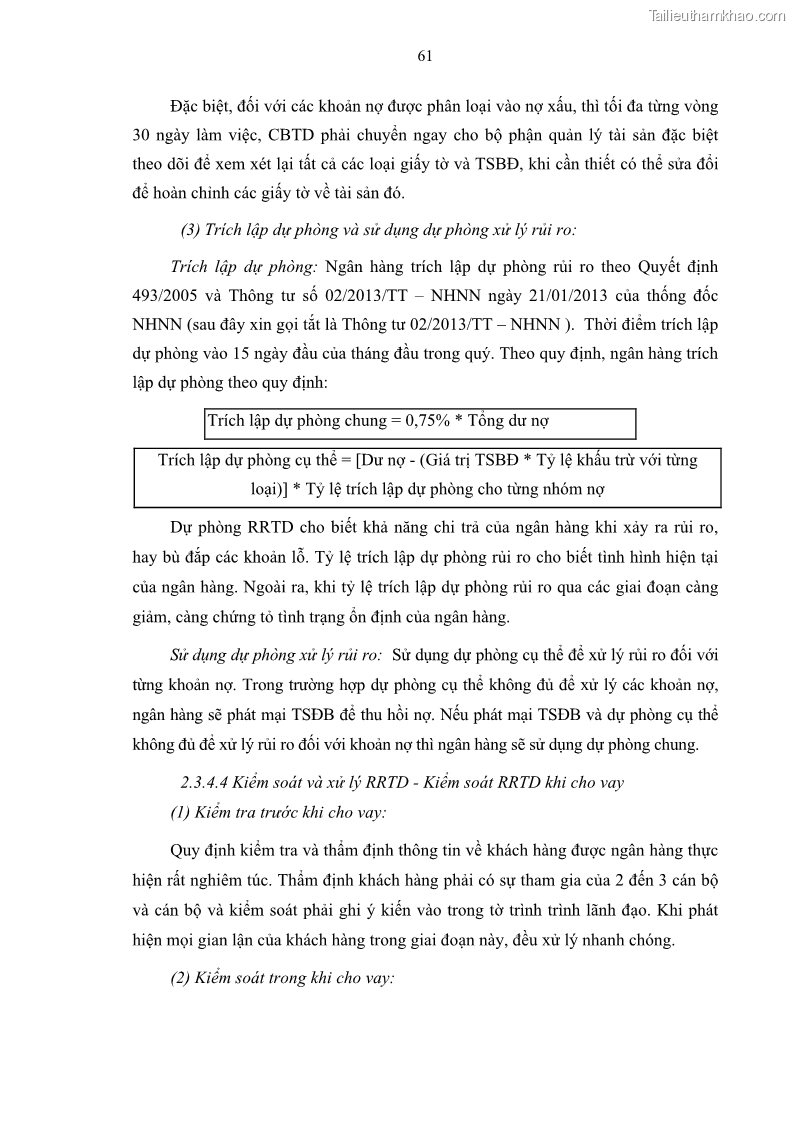 Luận văn thạc sĩ kinh doanh thương mại Quản lý rủi ro tín dụng khách hàng cá nhân tại Ngân hàng Sài gòn Hà Nội- SHB Chi nhánh Quảng Ninh - 6 Trang 72