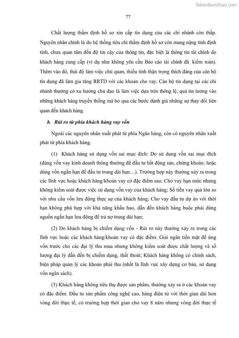 Luận văn thạc sĩ kinh doanh thương mại Quản lý rủi ro tín dụng khách hàng cá nhân tại Ngân hàng Sài gòn Hà Nội- SHB Chi nhánh Quảng Ninh - 8 Trang 88