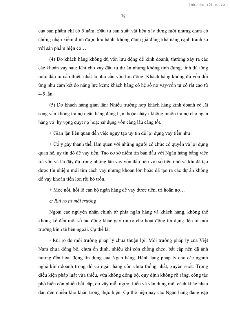 Luận văn thạc sĩ kinh doanh thương mại Quản lý rủi ro tín dụng khách hàng cá nhân tại Ngân hàng Sài gòn Hà Nội- SHB Chi nhánh Quảng Ninh - 8 Trang 89