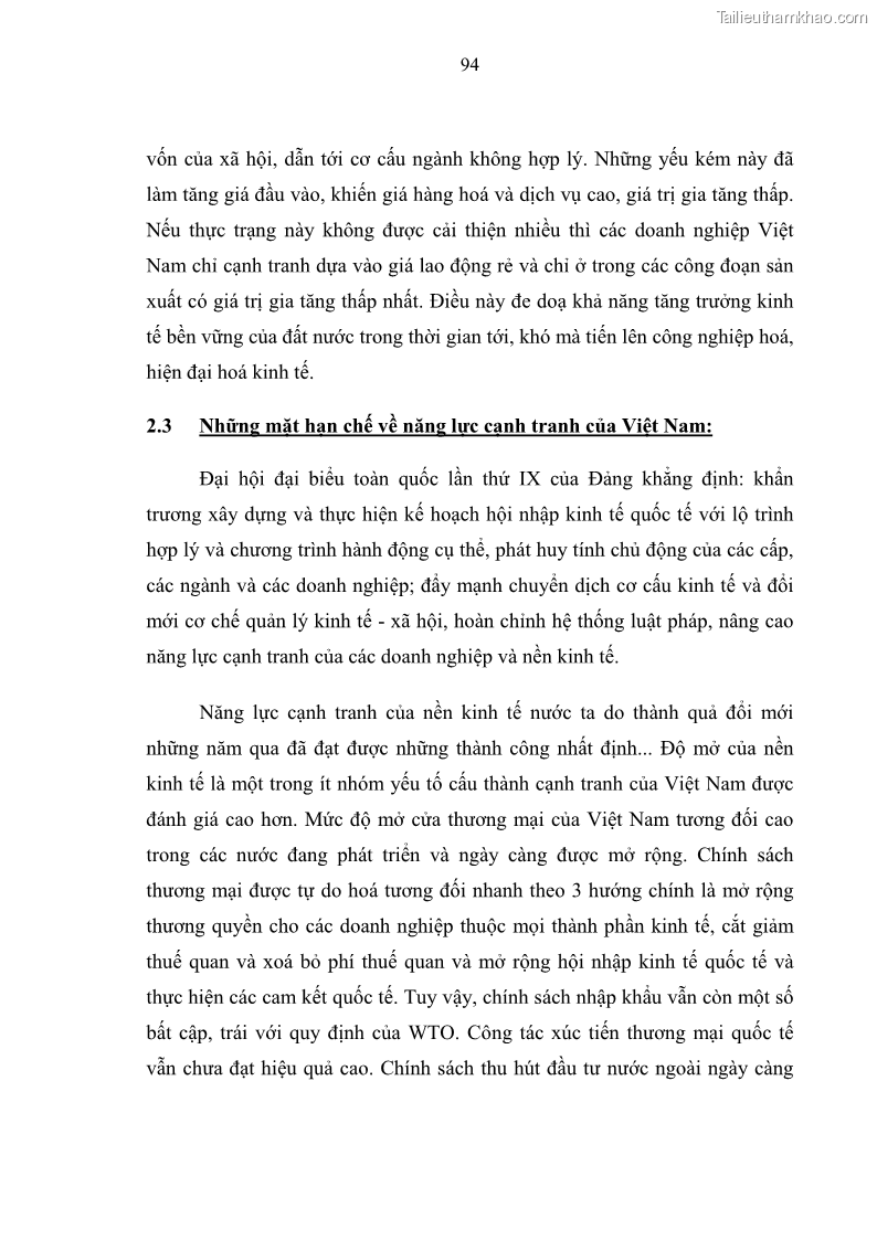 Luận văn thạc sĩ luật học Bảo vệ quyền lợi lao động nữ trong Pháp luật lao động Việt Nam - 8 Trang 94