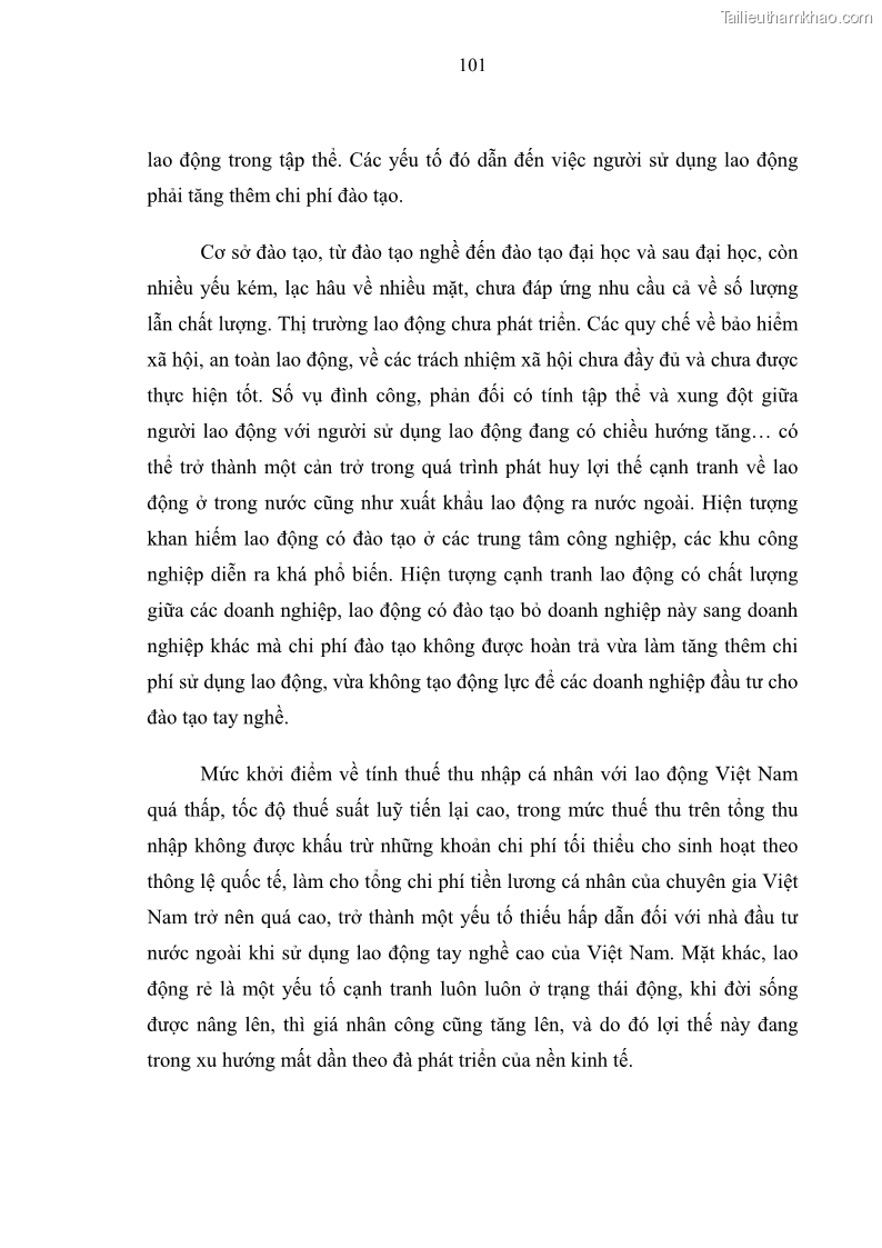 Luận văn thạc sĩ luật học Bảo vệ quyền lợi lao động nữ trong Pháp luật lao động Việt Nam - 9 Trang 101