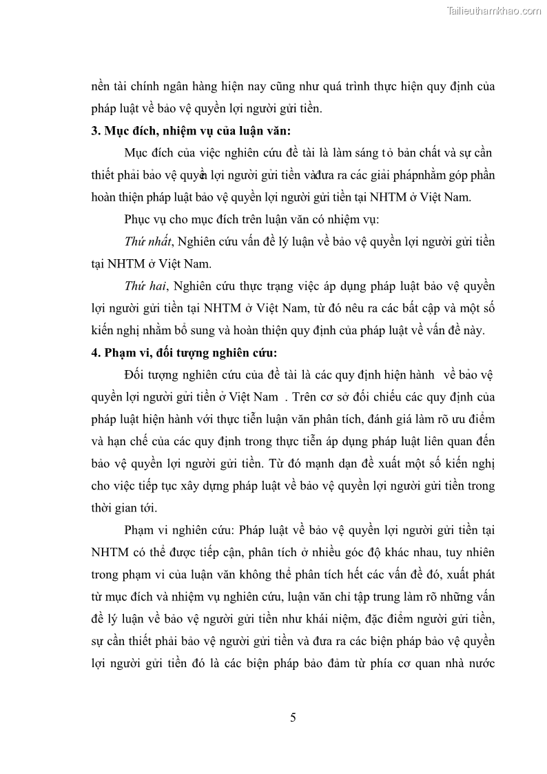 Luận văn thạc sĩ luật học Bảo vệ quyền lợi người gửi tiền tại ngân hàng thương mại theo pháp luật Việt Nam - 1 Trang 10