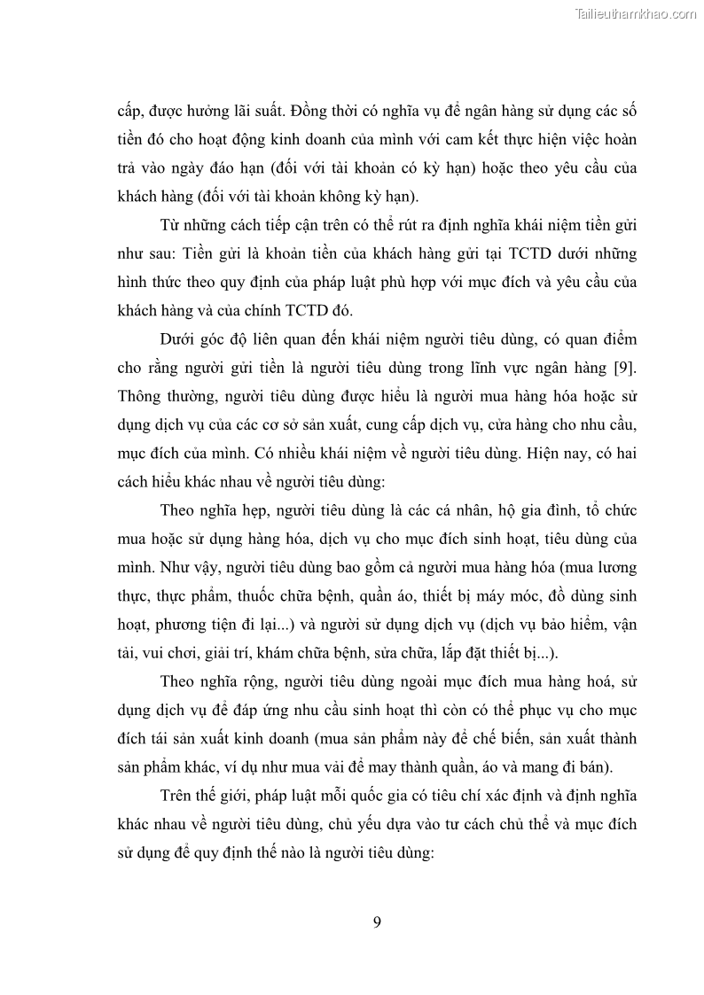 Luận văn thạc sĩ luật học Bảo vệ quyền lợi người gửi tiền tại ngân hàng thương mại theo pháp luật Việt Nam - 2 Trang 14